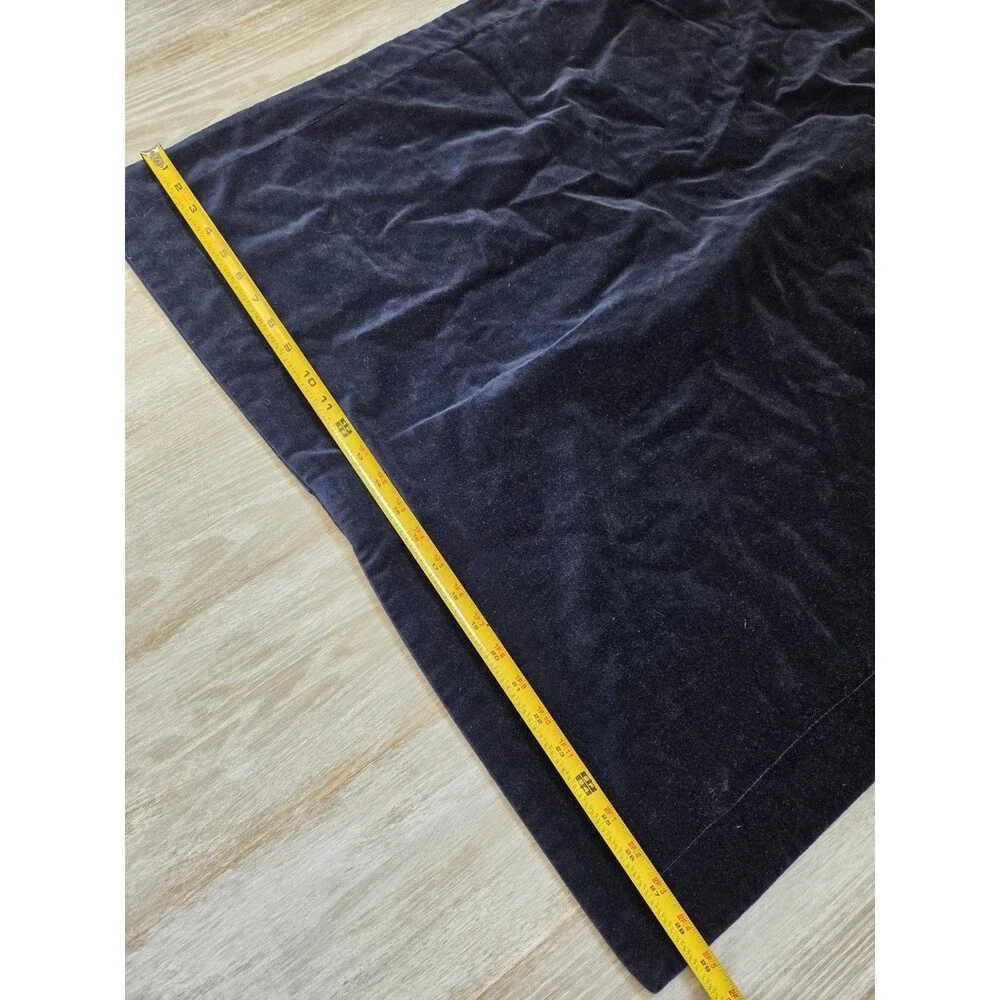 Pottery Barn Navy Blue Velvet Button Front Pillowcases 100% Cotton Set of 2 EUC
